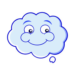 happy thought cloud vector icon, happy thought cloud vector illustration - simple illustration of happy thought cloud, perfect for logos,and happy thought cloud -themed designs.