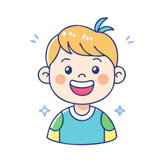 kid with big smile vector icon, kid with big smile vector illustration - simple illustration of kid with big smile, perfect for logos,and kid with big smile -themed designs.