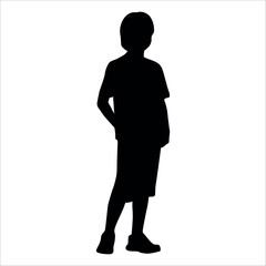 Boy or children silhouette Vector illustration