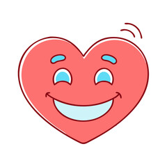 smiling heart vector icon, smiling heart vector illustration - simple illustration of smiling heart, perfect for logos,and smiling heart -themed designs.