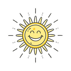 sunburst with smiley vector icon, sunburst with smiley vector illustration - simple illustration of sunburst with smiley, perfect for logos,and sunburst with smiley -themed designs.