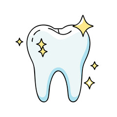 sparkly tooth vector icon, sparkly tooth vector illustration - simple illustration of sparkly tooth, perfect for logos,and sparkly tooth -themed designs.