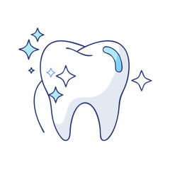 tooth with sparkle vector icon, tooth with sparkle vector illustration - simple illustration of tooth with sparkle, perfect for logos,and tooth with sparkle -themed designs.