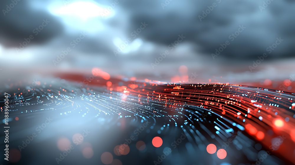 Poster dynamic data visualization unveiled abstract digital realm graphic design futuristic environment art