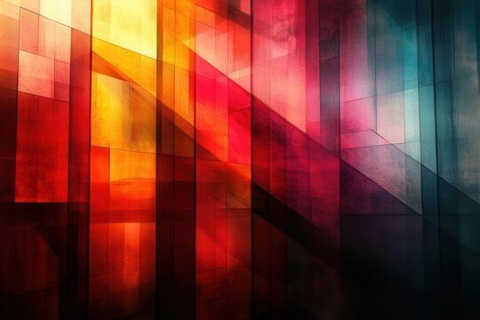 contemporary digital art geometric abstract pattern with dynamic shapes and color harmonies generated through computational algorithms