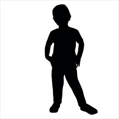 Boy or children silhouette Vector illustration