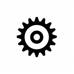 Essential Gear: A Crisp, Flat Vector Icon cog part white wheel simple design    