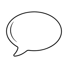 Minimalistic line art of a chat bubble, featuring clean, smooth outlines that form a rounded or rectangular speech balloon, often symbolizing communication or conversation.