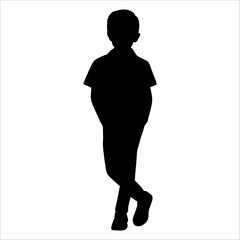 Boy or children silhouette Vector illustration