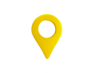 3D location icon with hollow center isolated on a transparent background