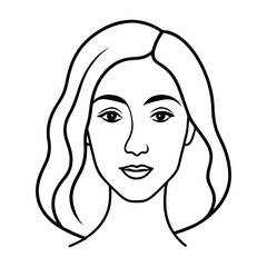 A minimalist depiction of a woman's face, drawn with a single, continuous line. The elegant design highlights her features with simplicity and artistic flow.