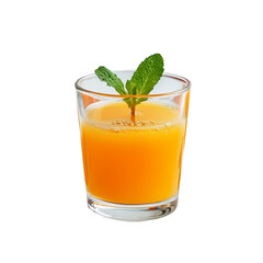 A glass of orange juice isolated on transparent background. Summer concept orange juice