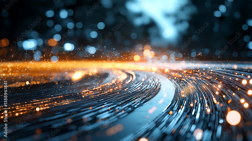 Poster dynamic light trails creating artistic patterns in urban environment at night abstract photography c