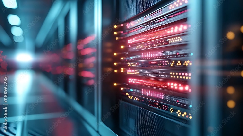 Poster data center operation event modern facility technology image high-tech environment close-up view dig