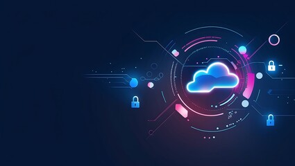 Cloud Computing Technology Concept, Abstract Technology Background, copy space backgrounds, abstract cloud computing