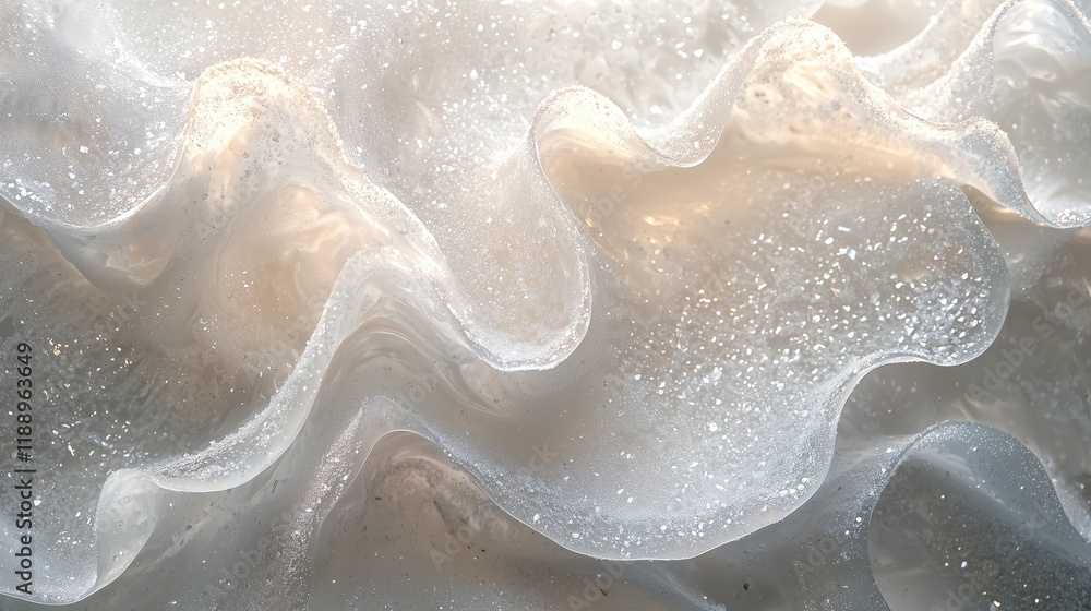 Poster abstract white texture with sparkles and flowing curves