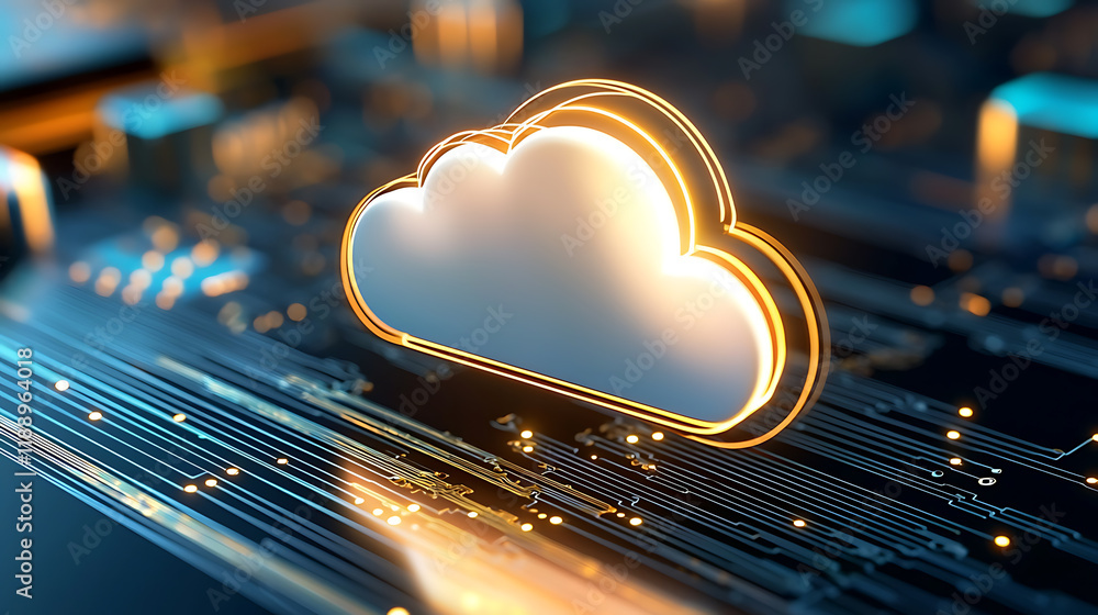 Poster cloud computing revolution digital world technology graphic modern environment innovative viewpoint 