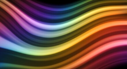 Rainbow Waves Abstract:  Vibrant, flowing rainbow waves create a dynamic and colorful abstract background, perfect for designs needing a lively and energetic feel.