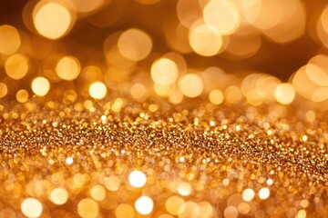 Golden Glitter Background With Sparkling Lights