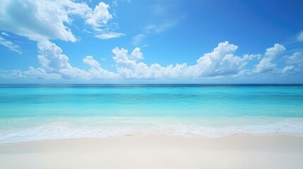 Fototapeta premium tropical beach panorama, seascape with a wide horizon