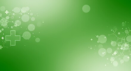 Abstract Green Medical Background Healthcare Wellness Pharmacy Medicine Science Technology Concept