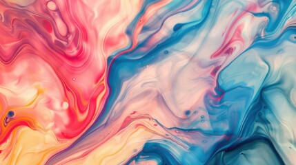 a mesmerizing abstract artwork with fluid forms and vibrant colors, No bowls, white space in the center of the page for text