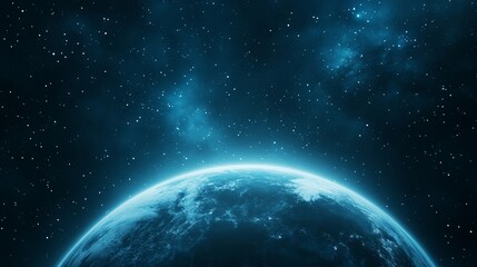 Obraz premium Blue Planet in the Cosmos: A Serene View of Earth from Space 13