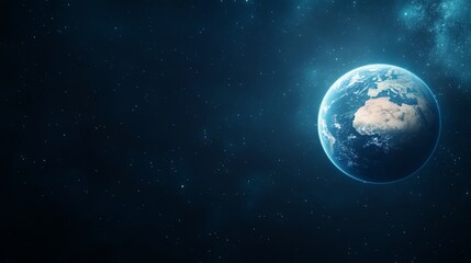 Obraz premium Blue Planet in the Cosmos: A Serene View of Earth from Space 7
