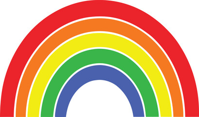 Obraz premium Rainbow vector illustration, Colorful Rainbow vector, Rainbow silhouette, Rainbow line art vector