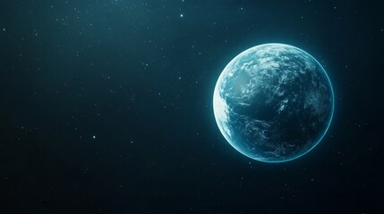 Obraz premium Blue Planet in the Cosmos: A Serene View of Earth from Space 4