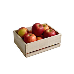 apple in wood box