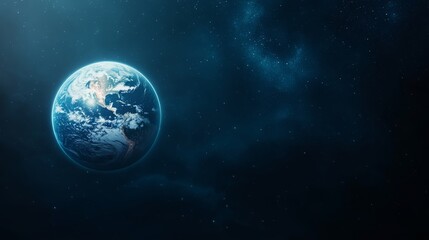 Obraz premium Blue Planet in the Cosmos: A Serene View of Earth from Space 1