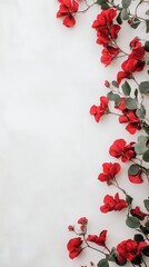 Stunning Red Flowers Arrangement on White Background