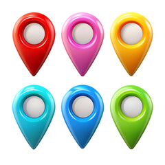 Set of location pin icons