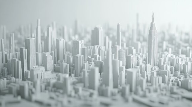 Urban landscape with digital construction models