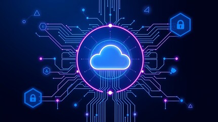 Cloud Computing Technology Concept, Abstract Technology Background, copy space backgrounds, abstract cloud computing