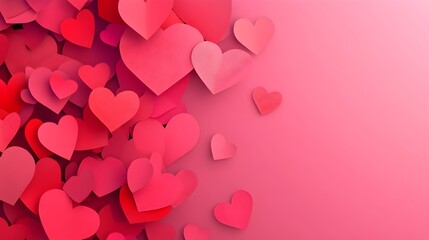 Romantic Pink Hearts Background: Valentine's Day Design, Lovely Red and Pink Hearts Pattern, Perfect for Wedding Invitation, Greeting Card, or        