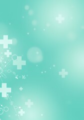 Fototapeta premium Abstract Medical Background Teal Healthcare Wallpaper with Crosses and Connections