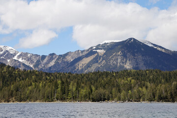 Eibsee lake in Garmisch-Partenkirchen, Bavaria, Germany
