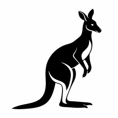 kangaroo silhouette vector illustration, Black silhouette vector of kangaroo set icon