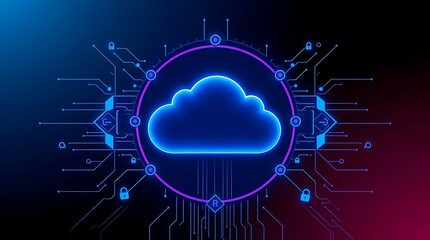 Cloud Computing Technology Concept, Abstract Technology Background, copy space backgrounds, abstract cloud computing