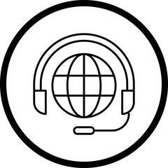 Worldwide Support icon single vector illustration