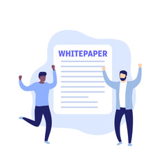 Whitepaper document vector illustration with people