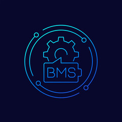 BMS icon, battery management system, linear design