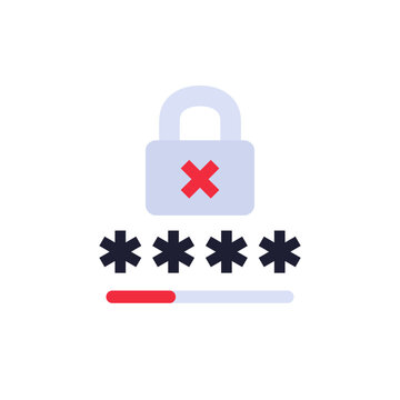 weak password icon with a lock