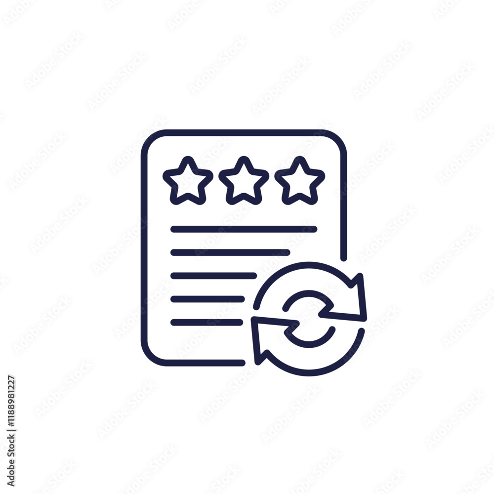 Poster feedback loop icon, project review line vector