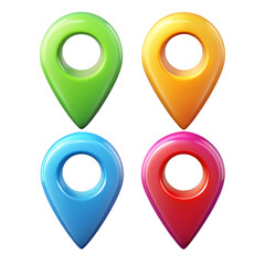 Set of location pin icons