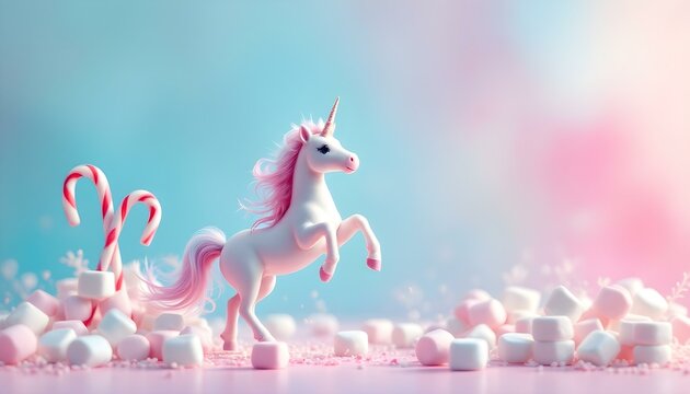 Rainbow pastel unicorn candy watercolor background for wedding invitation card collection in soft dreamy colors, perfect for baby shower, birthda,y nursery decoration and fantasy theme events