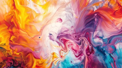 a mesmerizing abstract composition bursting with life and emotion, white space in the center of the page for text, dynamic brushstrokes and swirling patterns against a vibrant backdrop