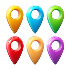 Set of location pin icons